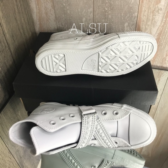COPY - Converse Ctas Punk Strap HI Leather Pure Platinum Size 7. Light wear. - Picture 3 of 5